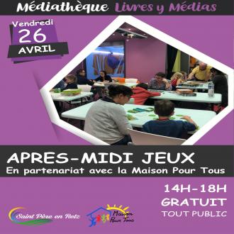 Après midi ludothèque à la médiathèque