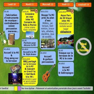 MJ Saint-Père-en-Retz - Programme vacances du 10 au 13 juillet