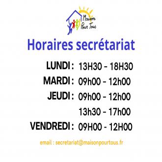 Horaires secrétariat