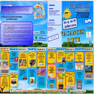 plaquette 2ème quinzaine vacances s'été MJ Frossay