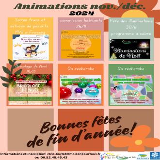 Programme des activités de novembre à décembre