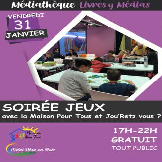 Soirée ludothèque à la médiathèque
