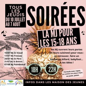 Les Soirées du Jeudi pour les plus de 15 ans dans les MJ