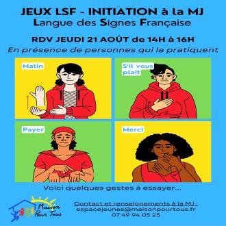 Jeux Langue des Signes Française - Initiation à la MJ de St-Père