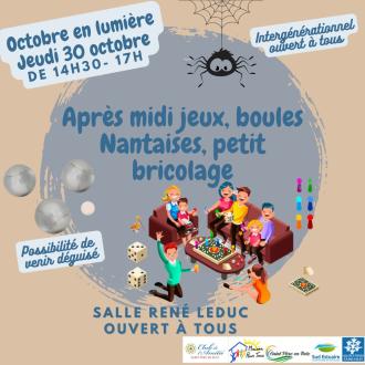 Après midi intergénérationnel Jeux de sociétés, boules Nantaises, bricolage