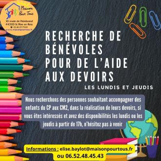 Recherche de bénévoles devoirs