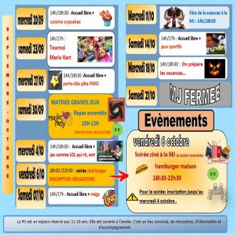 PROGRAMME MJ FROSSAY SEPTEMBRE OCTOBRE 2023